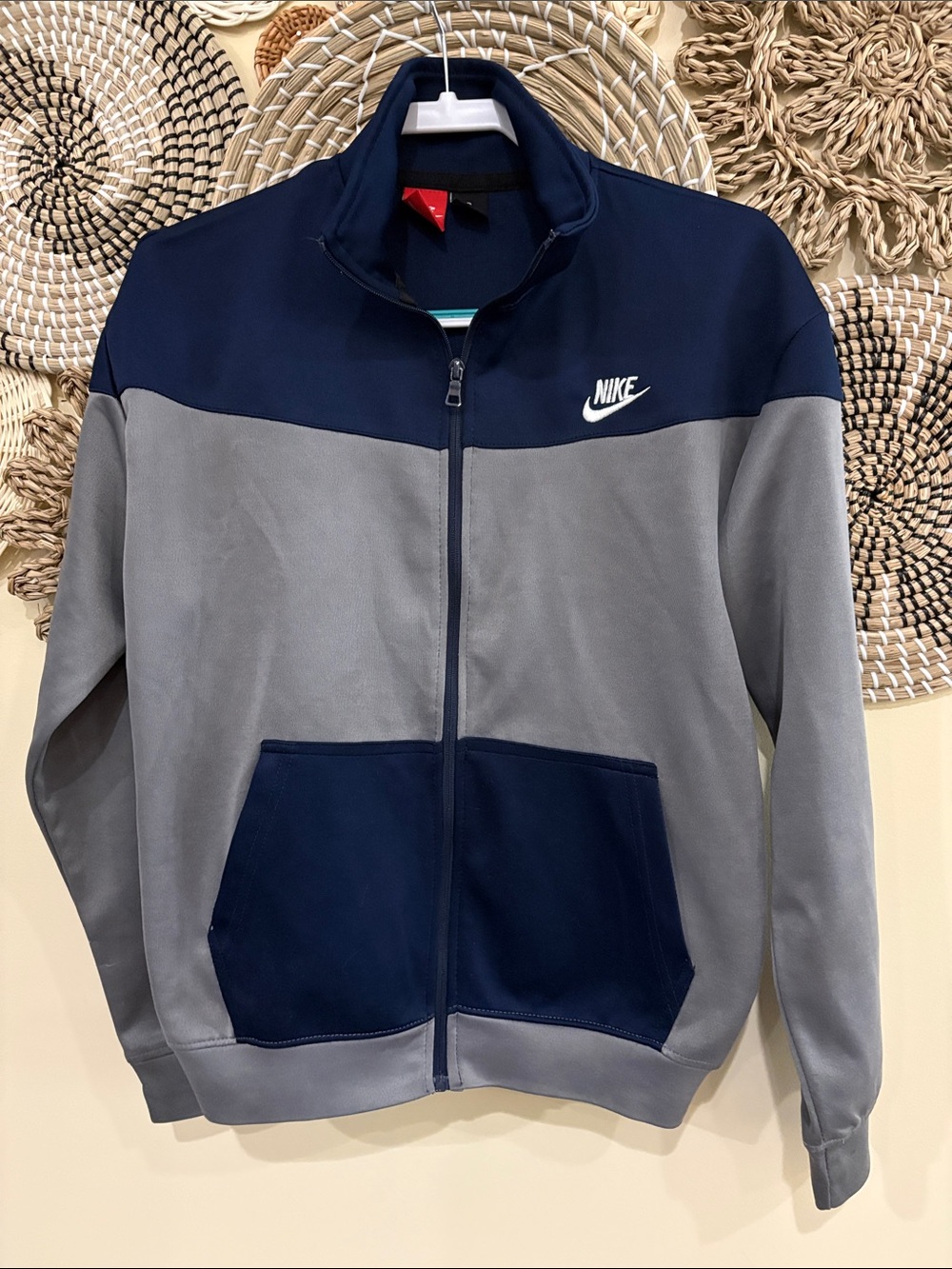 Vintage Nike track jacket. Small. Blue and gray.
